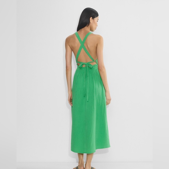 Aritzia Little Moon AirPlush Cotton Aries Dress in Court Green Size Medium - Picture 2 of 10